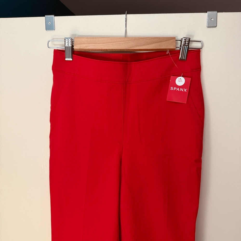Spanx Polished Kick Flare Pants in True Red Small Tall